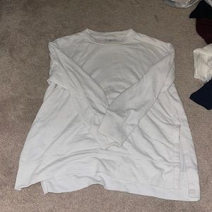 aerie oversized white crew sweatshirt